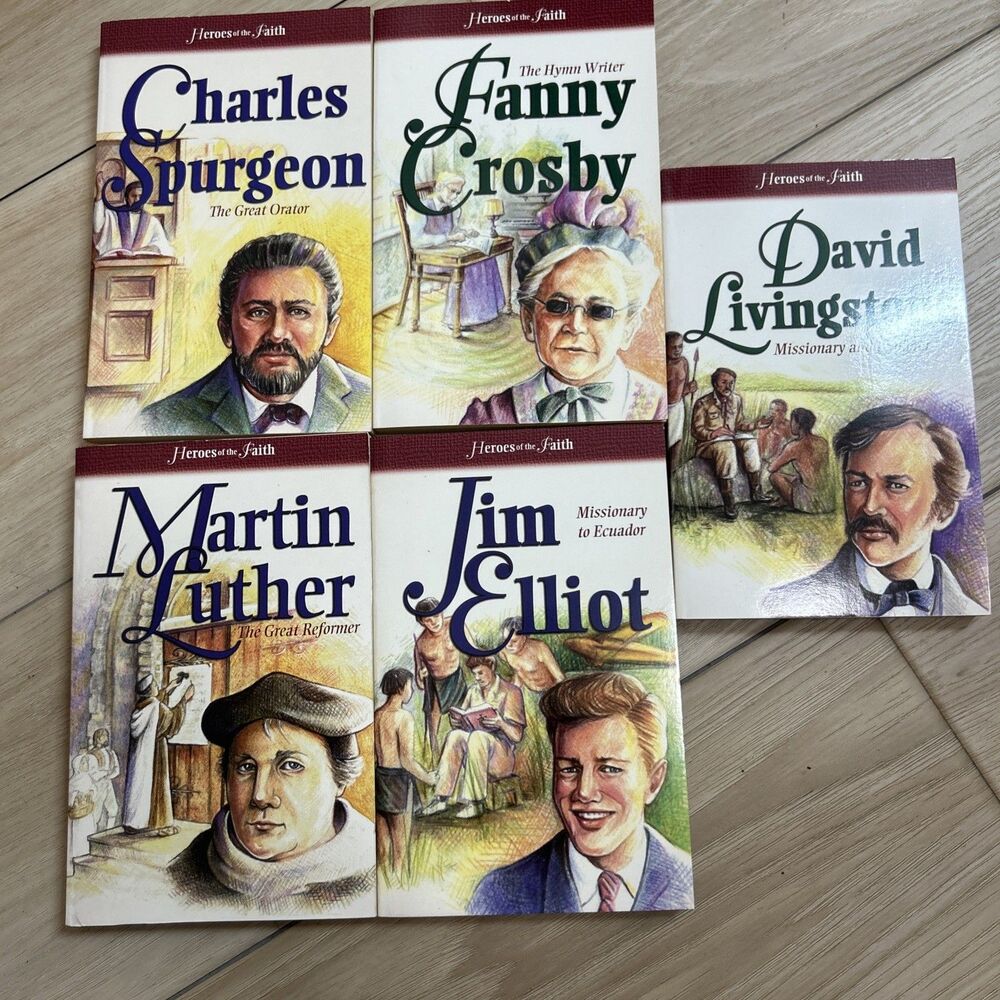 Lot Of 5 Heroes Of The Faith Biography Christian History Paperbacks